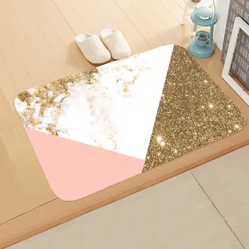 

Marble Pink Doormats Fleece Anti-slip Geometric Pattern Carpet Rug 40X60cm Bathroom Hallway Entrance Floor Mats Home Decor
