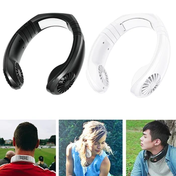 

Summer Hands-Free Neck Band Hanging USB Rechargeable Fan Mini Cooler Portable