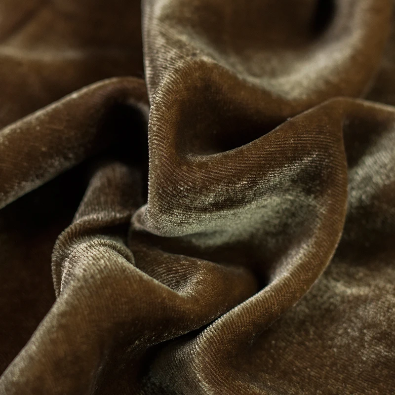 Широкий 140 см золото Осень бархат ткань утолщение тутового шелка платье Cheongsam одежда ткань