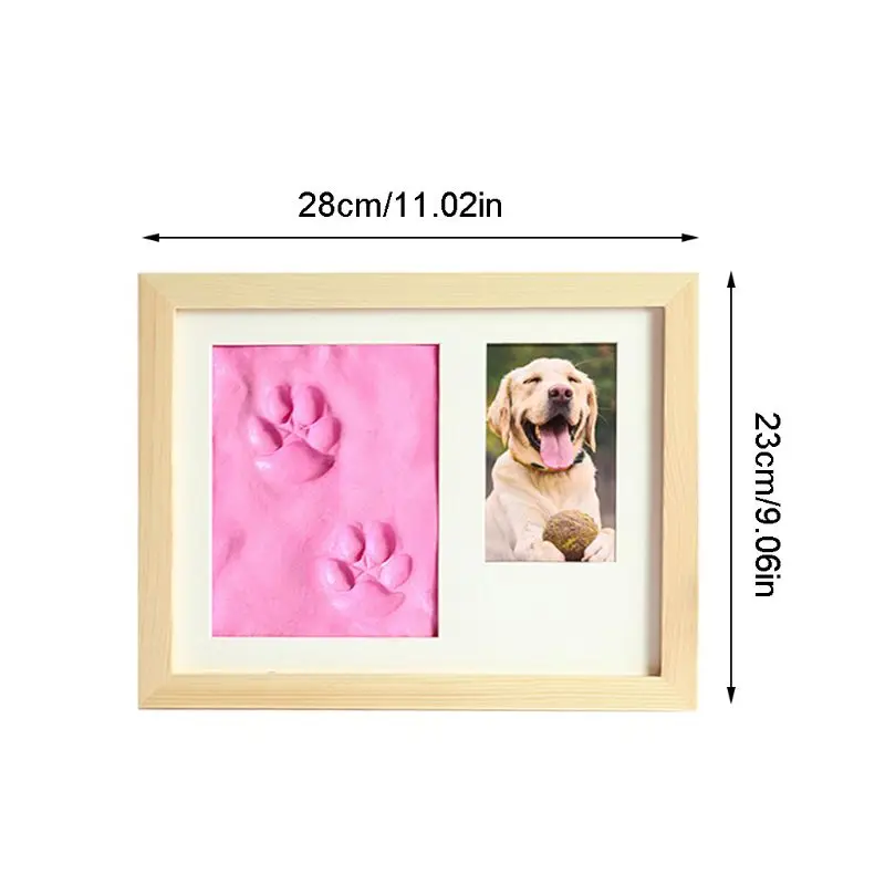 Better World Pets Paw Prints Keepsake Photo Frame Holds 4 x 6 inch Picture for Dogs and Cats Perfect for Pet Lovers Memorial Clay Imprint Kit