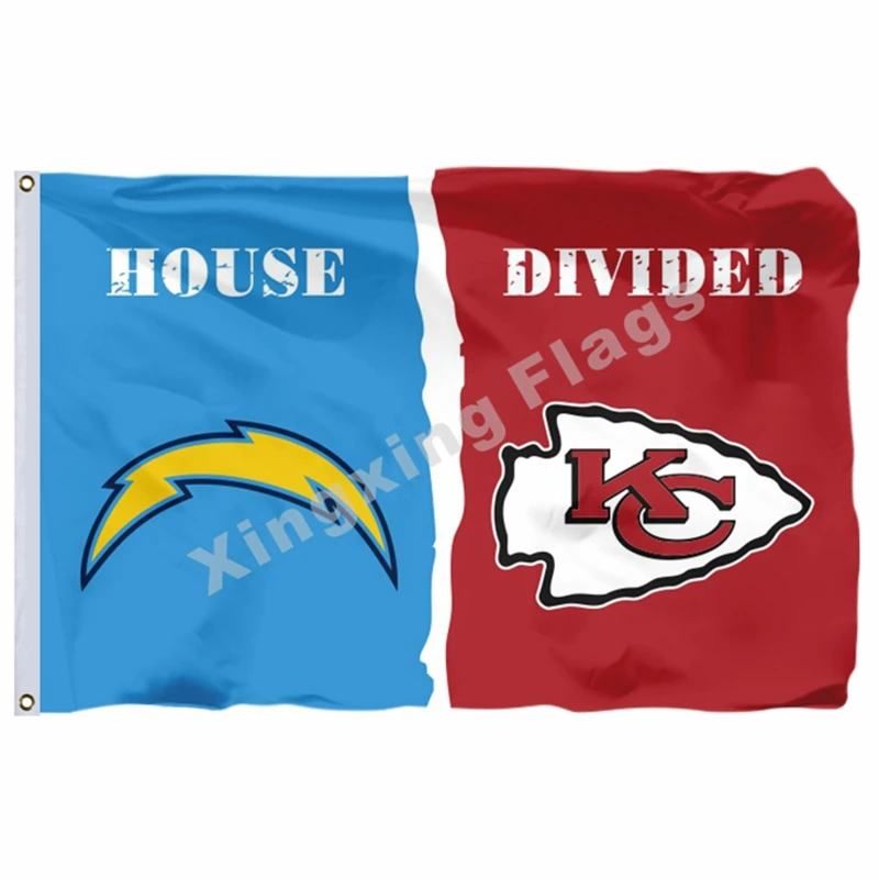 San Diego Chargers Denver Broncos дом разделенный флаг 3ft x 5ft полиэстер баннер Размер № 4 90X150 см пользовательский флаг - Цвет: Z6