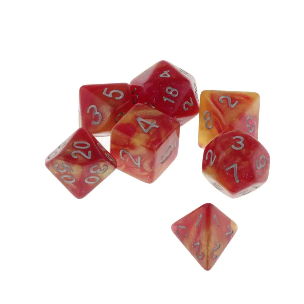 7 Die Polyhedral Dice Dungeons & Dragon D4-D20 D12 Dices Board Game Accessories DND Role Playing Game Dice Set