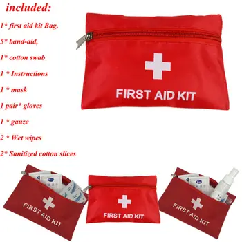 

Portable First Aid Kits Emergency Medical Bag Pouch Home Car Hiking Survival
