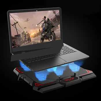 

13-17 inch Gaming Laptop Cooler Six Fan Led Screen Two USB Port 2600RPM Laptop Cooling Pad Notebook Stand for Laptop