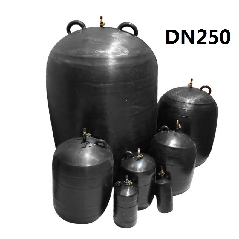 DN250 pipeline plug water shutoff Leak test ball leakage check rubber bladder ball pressure test tight water plugging airbag