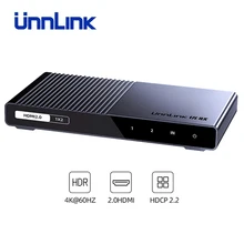 Unnlink HDMI разветвитель 1X2 1X4 HDMI2.0 UHD4K@ 60H 18 Гбит/с 444 HDCP 2,2 HDR 1 в 2 4 выход для Светодиодный tv MI Box переключатель PS4 xBox проектор