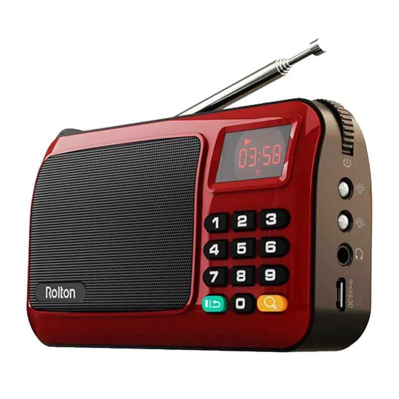 Rolton Mni FM Портативный радио Динамик Mp3 TF карта USB музыкальный плеер Противоугонная