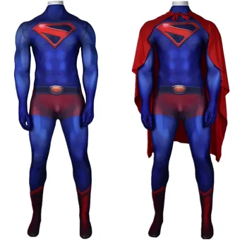 

New Justice League 2 Superman Man Of Steel Cosplay Costume Clark Kent Superhero Tight Jumpsuit Adult Child Masquerade Clothing