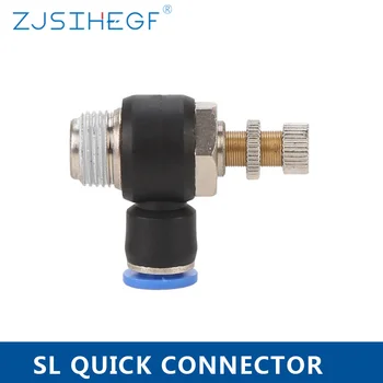 

Pneumatic Speed Flow Controller 8mm 6mm 10mm 12mm OD Hose Tube 1/4"BSP 1/8" 3/8" 1/2" Male Gas Airflow Limit Valve Quick Fitting
