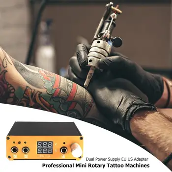 

Rotary Tattoo Machines Dual Power Adaptor Supply CNC Processed Anodized Aluminum Shell for Coil EU US Plug Black Gold