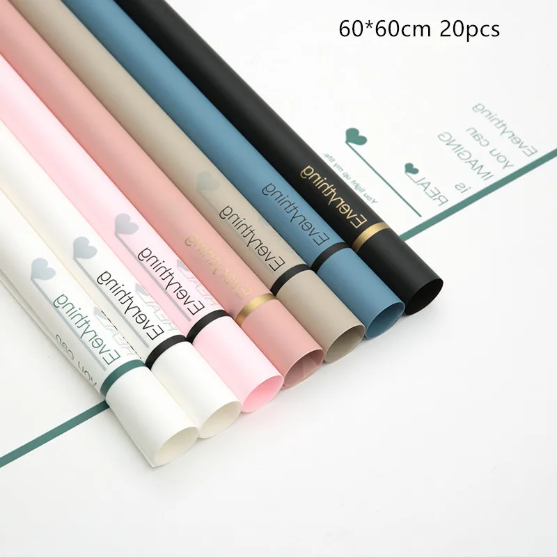

20pcs English Letter Flower Wrapping Paper Waterproof Bouquet Packing Material Flower Paper Wrapping