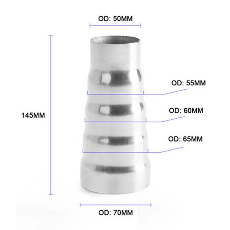 

Silver Stainless Steel Auto Intake Pipe Tubing Power Flow Induction Adapter Hose
