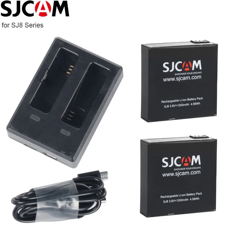 Оригинальная батарея SJCAM SJ8 PRO 2 шт. 1200 мАч литий-ионная Дополнительная запасная батарея для SJ8 PLUS двойное зарядное устройство для SJ8 экшн-камеры