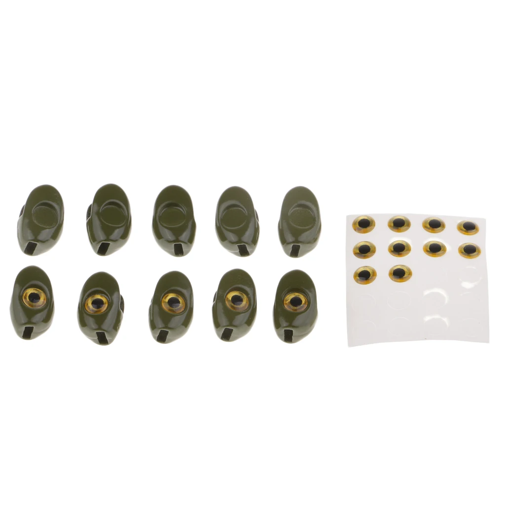 10pcs Fly Tying Skulpin Copper Head With 3D Eyes For Streamers / Tube Flies
