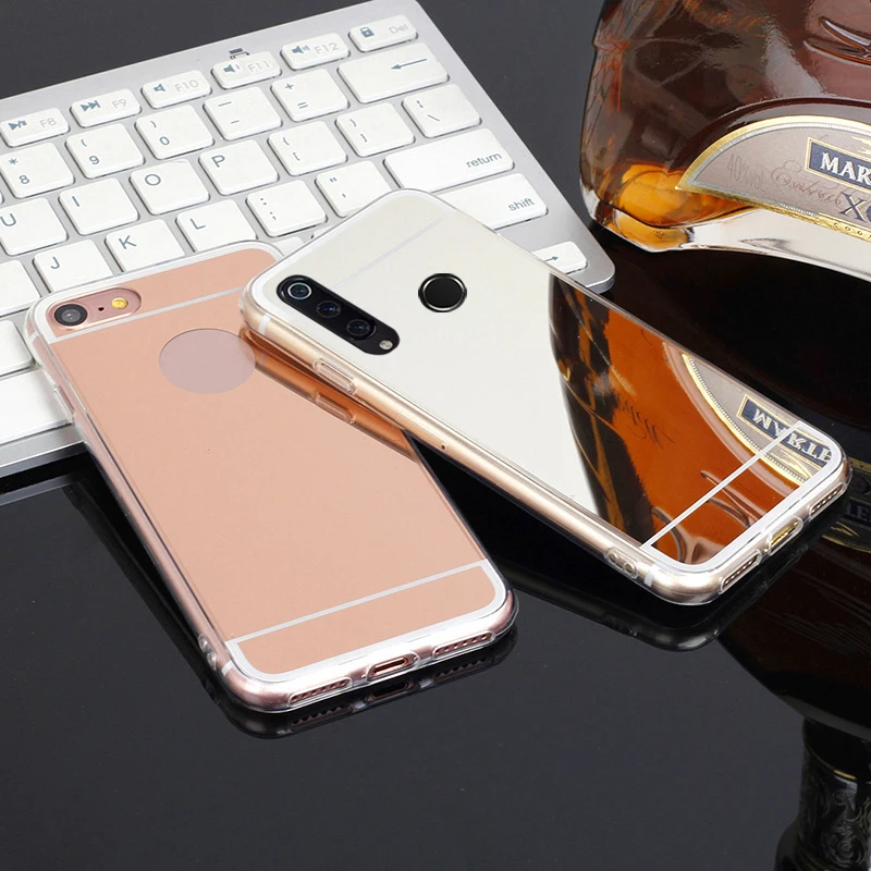 ТПУ зеркальный чехол для huawei p20 p30 p10 p9 lite mate 30 9 10 20 pro y9 2019 2018 с мягкими краями в виде