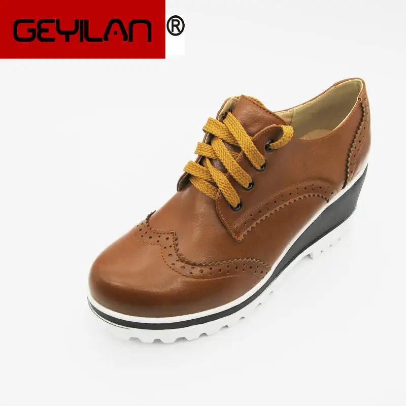 

HEE GRAND Women Platform 2017Autumn High Quality Oxfords Solid Plain PU Leather Creepers Casual Oxford Shoes Woman 579