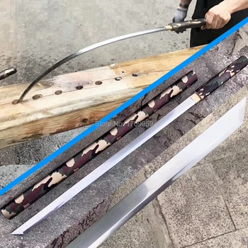 

New Style Leather Saya Outdoors/Hunting Fighting Knife Saber Sharp Spring Steel Ninja Dao Sword Katana