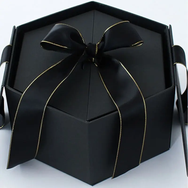 

Valentine's Day Hex Flip Flower Gift Box for Birthdays, Bridal Showers, Wedding 634E