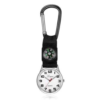 

Carabiner Watch Men Women Pocket Watch Belt Clip Tunic Watch Brooch with Compass for Doctors Nurses Paramedics Chefs Sports