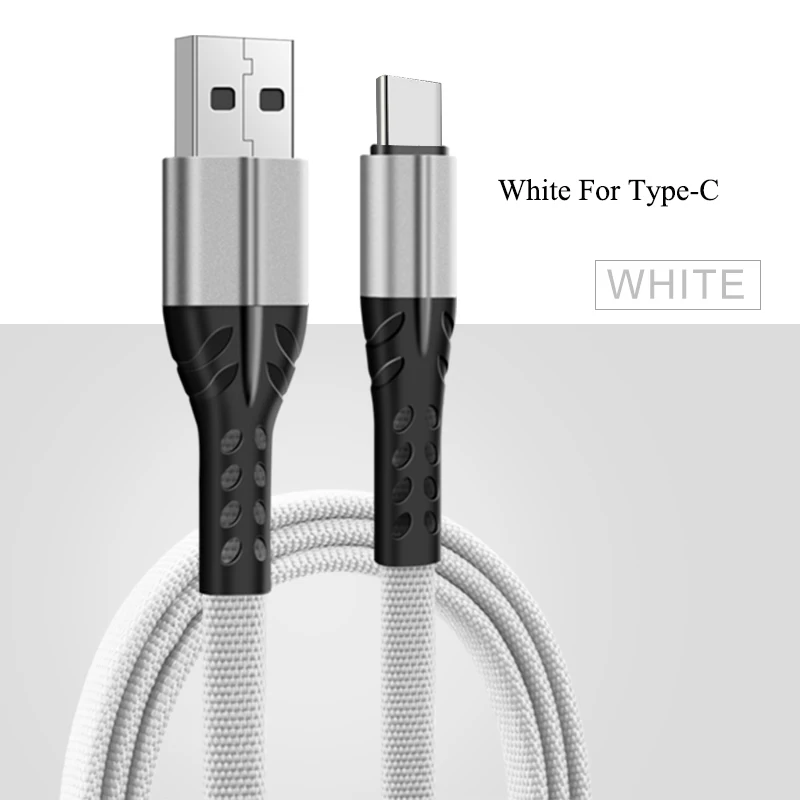 1 м длинный usb-кабель type-C для быстрой зарядки huawei mate 20 10 lite P20 Pro Nova 3e 3i для huawei Honor 10 9 V20 зарядное устройство для передачи данных - Цвет: White