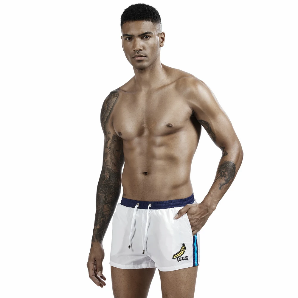 

Мужская спортивная одежда, шорты в полоску с вышивкой и эластичным поясом, пляжные шорты, повседневные шорты, тренировочные шорты для бега