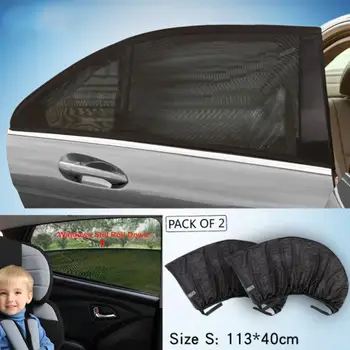 

2PCS Car Rear Side Window Sun Visor Shade Mesh Cover Shield Sunshade UV Protector Mesh Cloth Sunscreen Parasol Auto Accessories