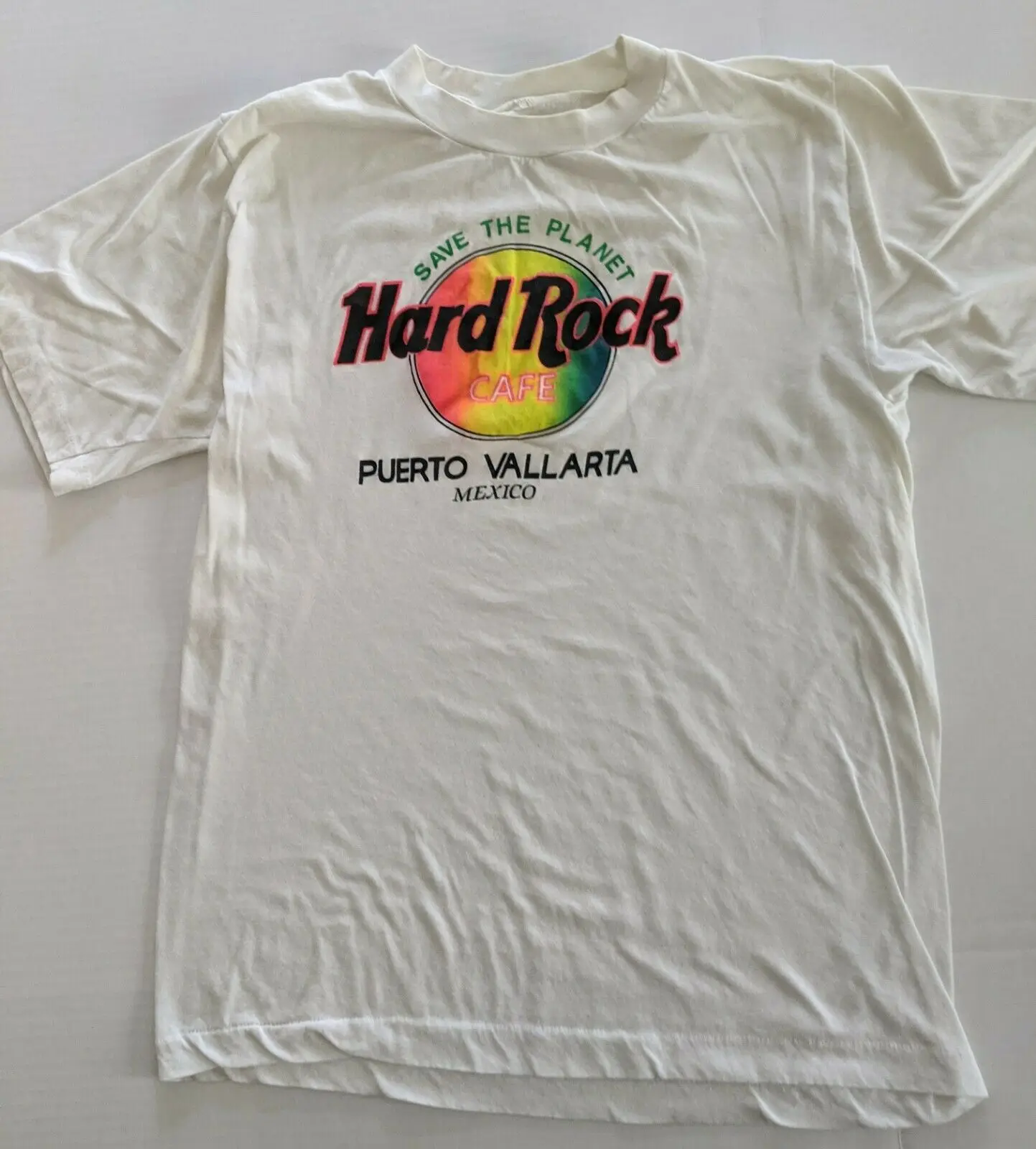Hard Rock Cafe Puerto Tabellone Messico Vintage Save The Planet T Shirt Sz Large
