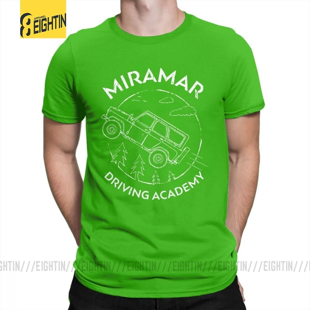 Забавные футболки PUBG Miramar для вождения, Academy, футболки с круглым вырезом, большие размеры, футболки, хлопок, футболки с коротким рукавом для мужчин, большие размеры - Цвет: Зеленый