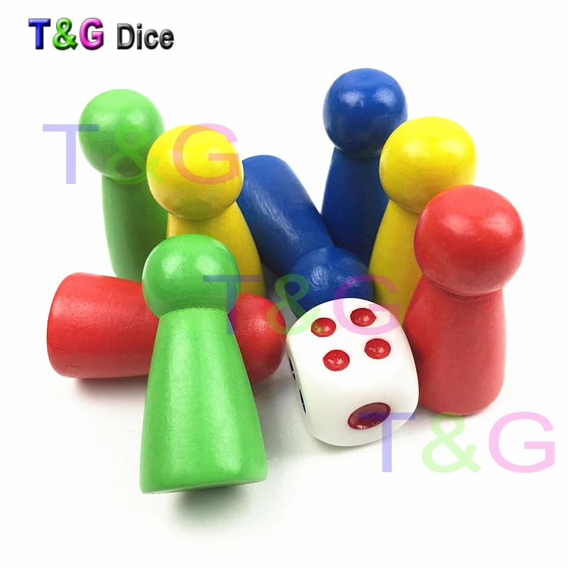 31mm 8pcs pawn/ chess wood game pieces for boardgame accessories 4 colors| |