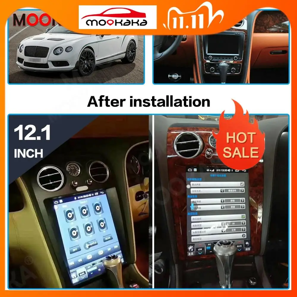 

For Bentley Speeding Supersport Multimedia Player Vertical Screen Android 6+128GB Car Radio GPS Navigation Auto Stereo Head Unit