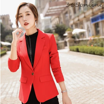 

Novelty Red Long Sleeve Fashion Casual Styles Women Blazers and Jackets Coat Ladies Office Blaser Tops Outwear Overcoat Clothes