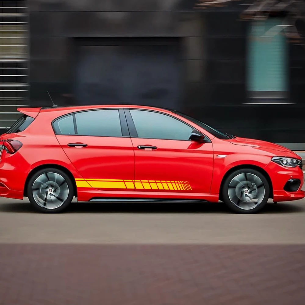 2 шт. боковая Автомобильная юбка Стикеры длинная полосатая ночная рубашка Авто