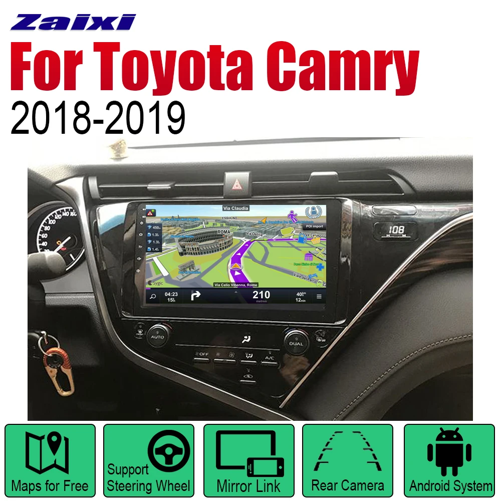 ZaiXi Авто плеер навигатор с GPS, DVD для Toyota Camry~ автомобильное мультимедиа андроид экран системы радио стерео