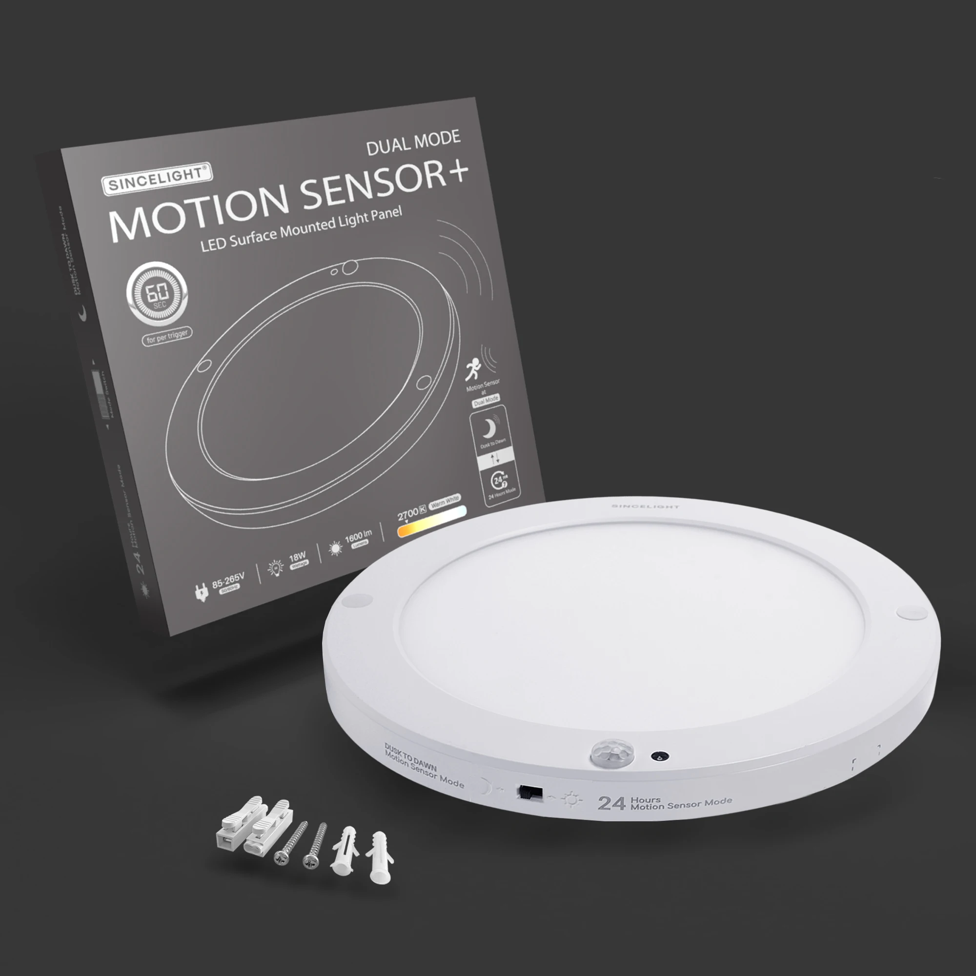 Motion Sensor Ceiling Lamp LED Motion Sensor Round Panel Ceiling Lamp 18W with Light Sensor and PIR Motion Detector Dual Mode Switchable led ceiling light ceiling light motion sensor ceiling lamp