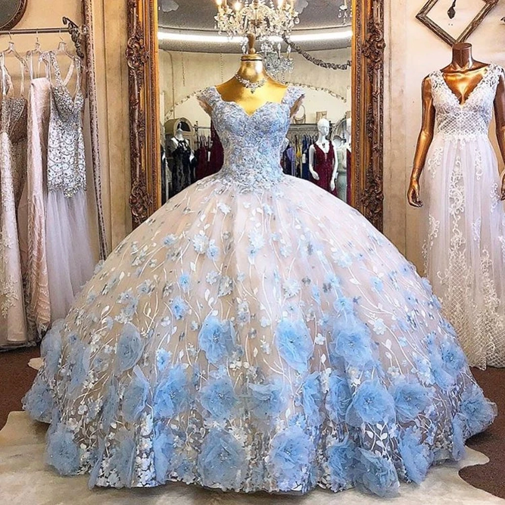Light blue dress for quinceanera Clearance