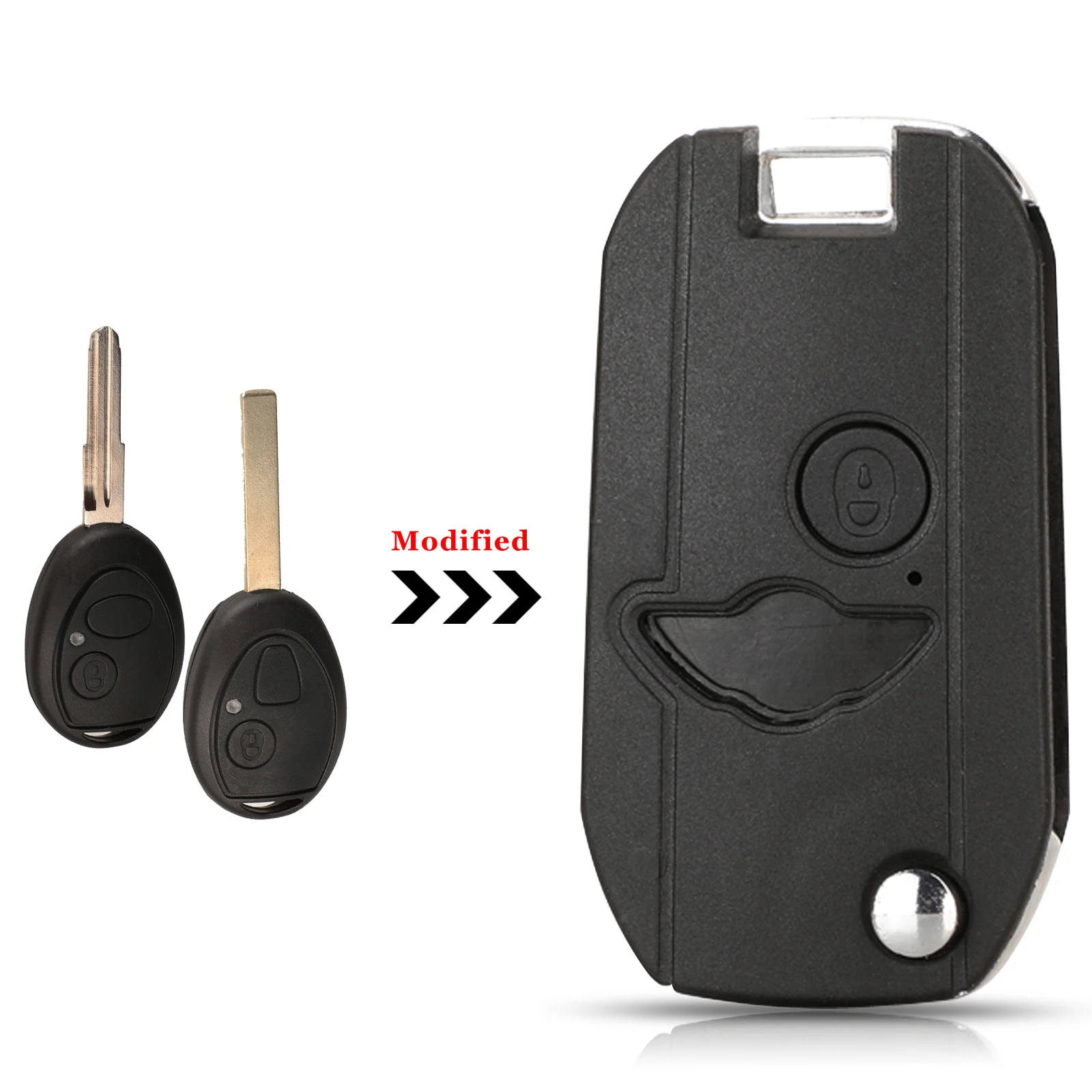 Jingyuqin 2 Pulsanti Modificato Flip Remote Key Fob Case Per Bmw Mini One Cooper S 75 E34 E36 E39 E46 R50 R53 Z3 Z4 X3 X5 Land Rover