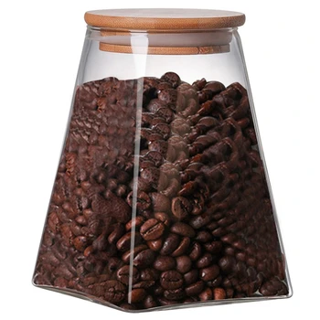 

Square Glass Sealed Storage Jar Coffee Milk Powder Canned Grain Storage Tank Tea Candy Food Storage Tank