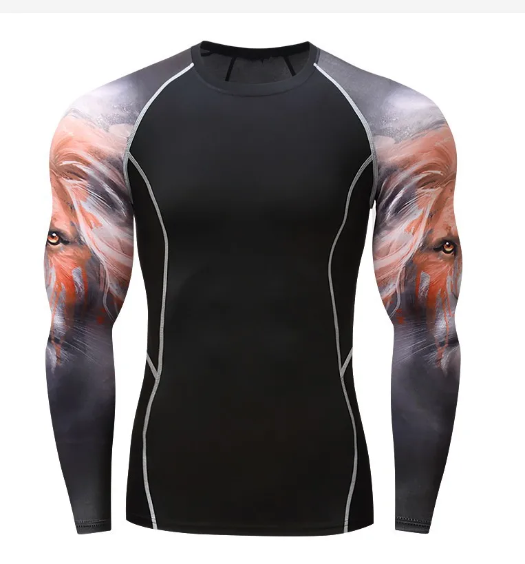 thumbnail image 1 of Camiseta de manga larga Rashguard para hombre, camisetas de BJJ, Muay Thai, camisetas de compresión de Jiu Jitsu y MMA, ropa deportiva, camisetas de boxeo para gimnasio, 1 of 5