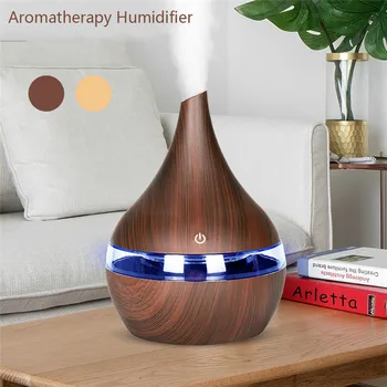 

ELOOLE 300ML Electric Air Humidifier Wood Grain USB Mini Mist Maker Ultrasonic Essential Aroma Oil Diffuser For Home Office