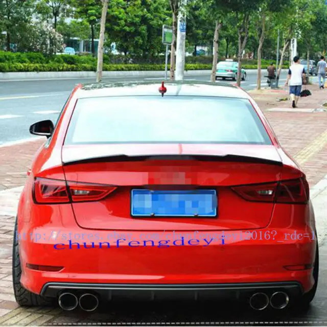 Для Audi A3 S3 Sedan 4dr 2013- Высокое качество Настоящее углеродное волокно задний багажник спойлер крыло