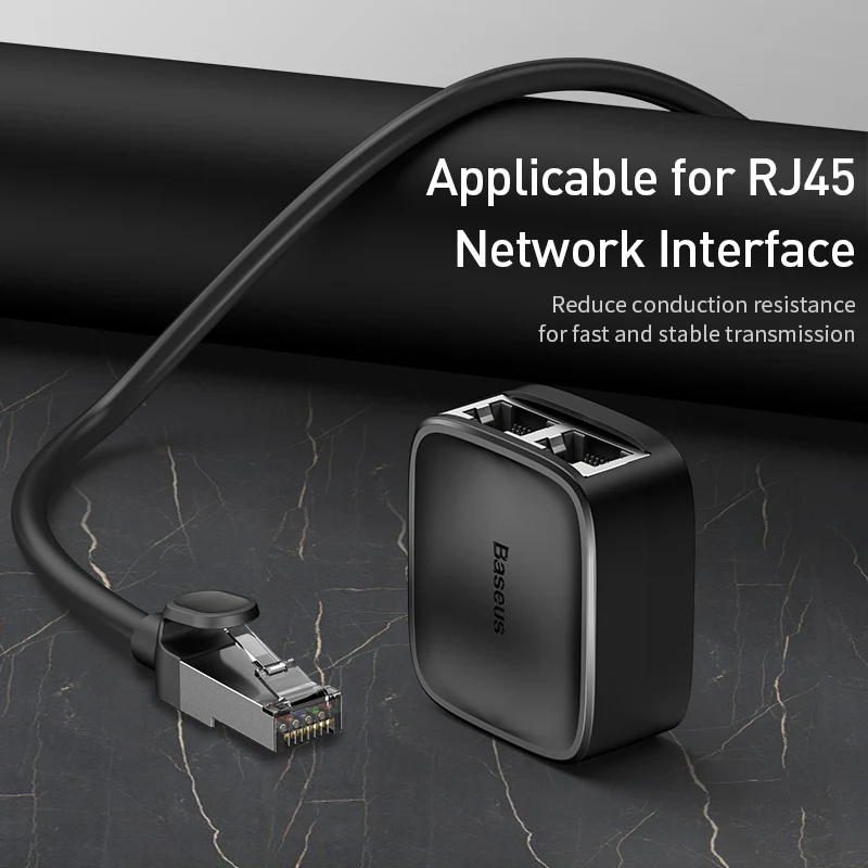 Baseus RJ45 разъем адаптер анти гром сетевой кабель удлинитель Разъем Расширение для