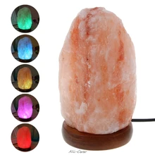 

Hand Carved USB Wooden Base Himalayan Rock Salt Lamp Air Purifier Night Light S922