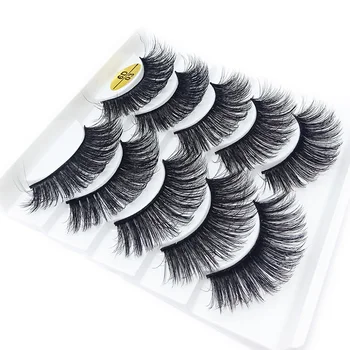 

5 Pairs 6D Mink False Eyelashes Thick Wispies Lashes Handmade Cruelty-free Extension Eyelash Criss-cross Fake Eyelashes Makeup