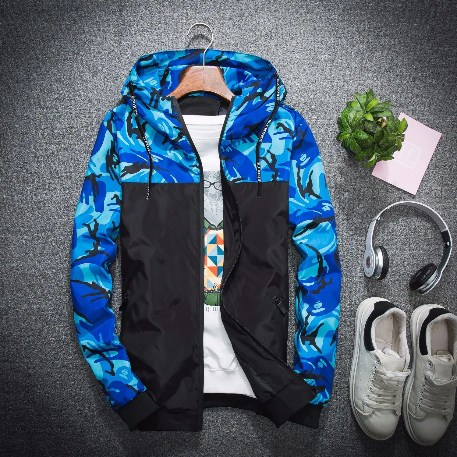 

According to qi xin Spring And Autumn MEN'S Wear Camouflage Jacket Men Camouflage Coat Youth Casual Thin