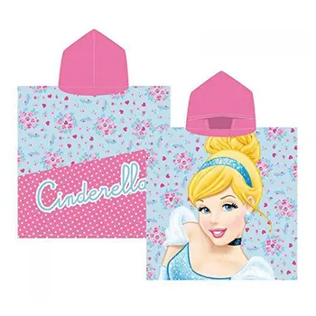 

Poncho CENICIENTA Princess - Poncho de Playa para niños, Color Celeste 60x120 cm.