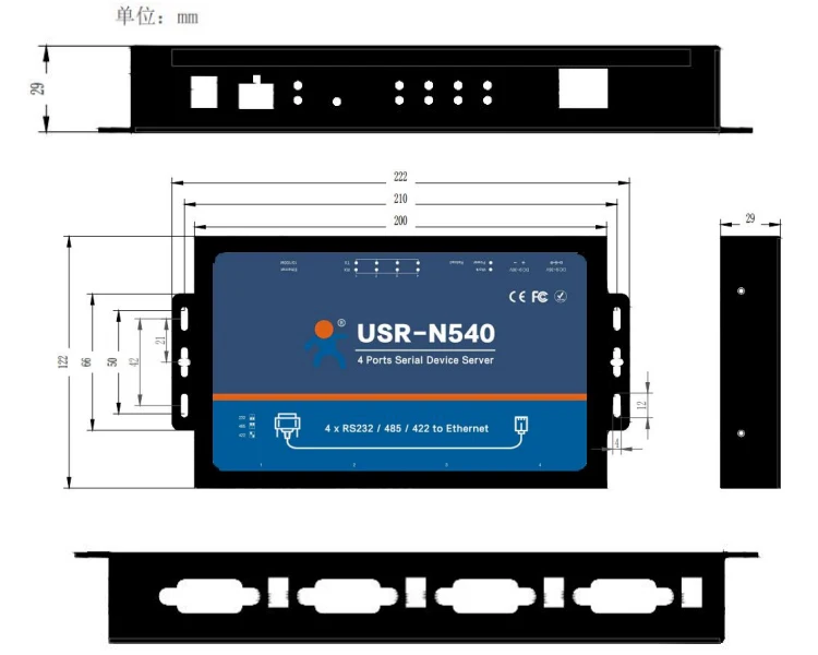 white bathroom cabinet 4 Serial Port Server Communication 4 Channels 232/422/485 Serial Port to Ethernet Industrial Grade USR-N540 kitchen table sets