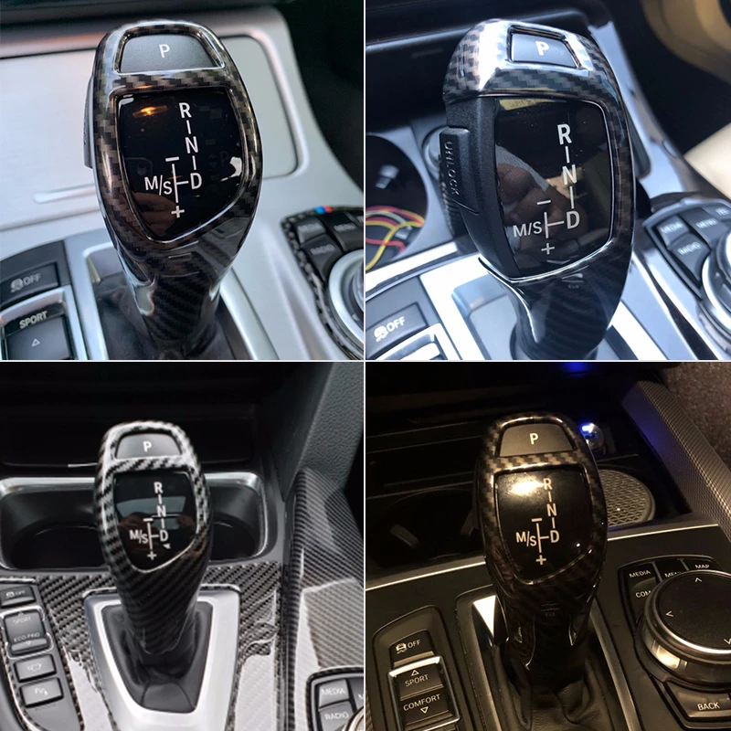 Автомобильный стиль, углеродное волокно, рукоятка переключения передач, рукав, кнопка, крышка, наклейки, Накладка для BMW F20, F30, F10, F32, F25, X5, F15, X6, F16