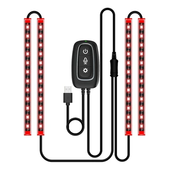 

Car LED Interior Lights Strip LED Lights APP Controlled Waterproof Multicolor Music Sound-Activated USB Port Charger