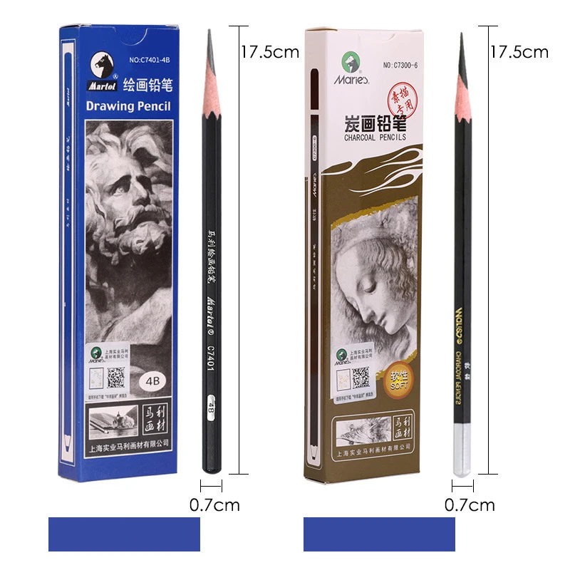 Maries Professional Sketch Pencil Drawing HB 2H B 2B 3B 4B 5B 6B 7B 8B 10B 12B 14B Soft Medium Hard Charcoal Art Stationery – Detail 11
