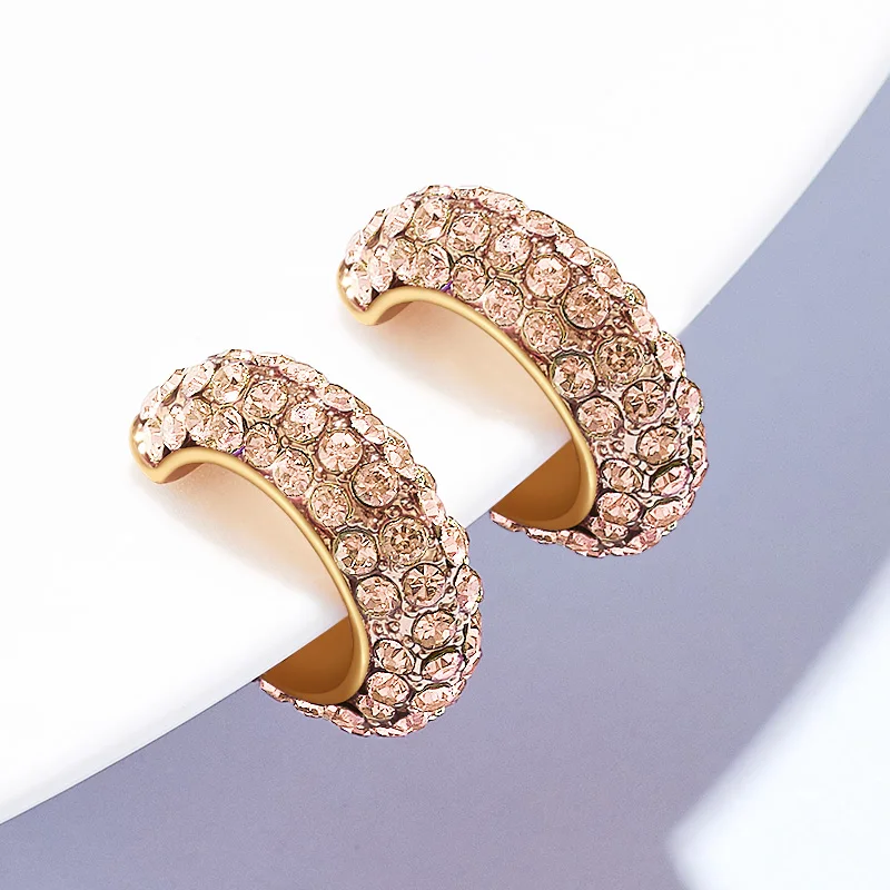 H: HYDE, роскошные серьги-кольца с кристаллами, тонкая Радуга, минималистичные очаровательные серьги для женщин, корейское ювелирное изделие, подарок, серьги - Окраска металла: S07154